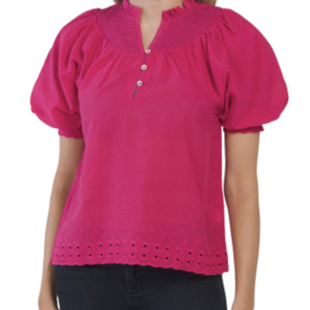 House of Harlow short sleeve eyelet top NWT